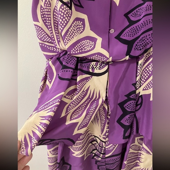 Anthropologie Hand Printed Sariah Limited Edition Very Rare Purple Floral Print - Picture 16 of 16